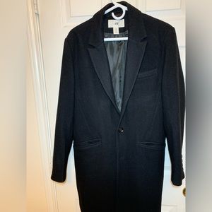H&M Wool-blend Topcoat Black Jacket